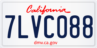 CA license plate 7LVC088