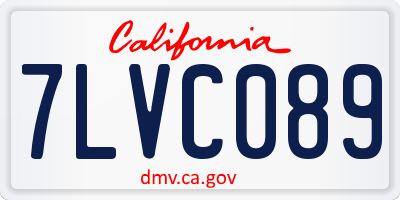 CA license plate 7LVC089