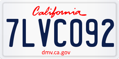 CA license plate 7LVC092