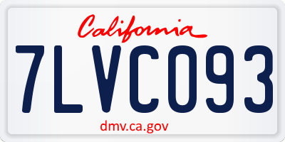 CA license plate 7LVC093