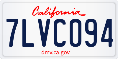 CA license plate 7LVC094