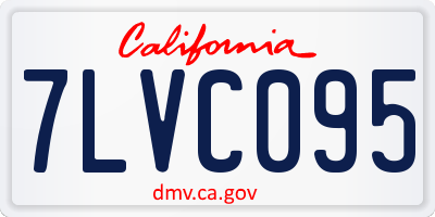 CA license plate 7LVC095
