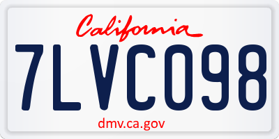 CA license plate 7LVC098