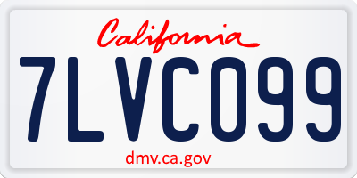CA license plate 7LVC099