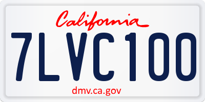 CA license plate 7LVC100