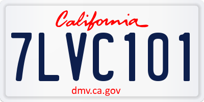 CA license plate 7LVC101