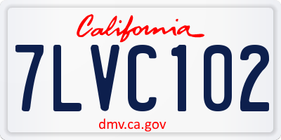 CA license plate 7LVC102