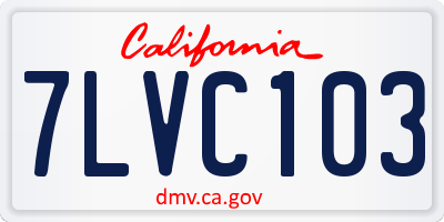 CA license plate 7LVC103