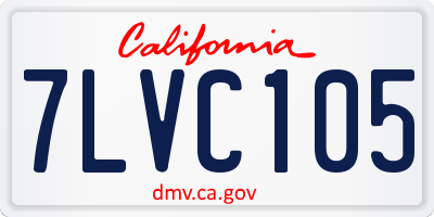 CA license plate 7LVC105