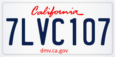 CA license plate 7LVC107