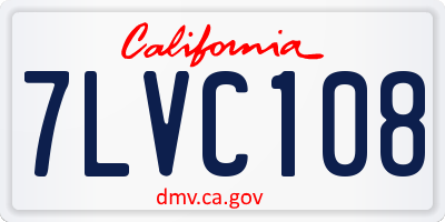 CA license plate 7LVC108