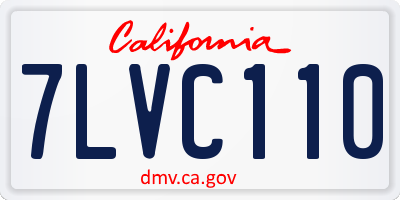 CA license plate 7LVC110