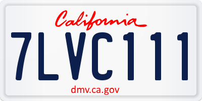 CA license plate 7LVC111