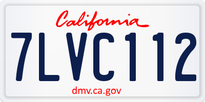 CA license plate 7LVC112