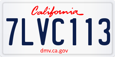 CA license plate 7LVC113