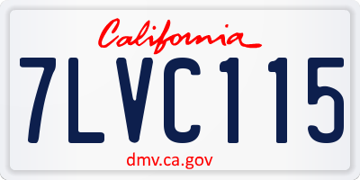 CA license plate 7LVC115
