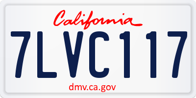 CA license plate 7LVC117