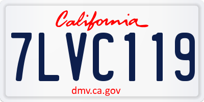 CA license plate 7LVC119
