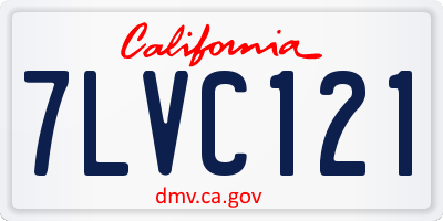 CA license plate 7LVC121