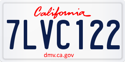 CA license plate 7LVC122