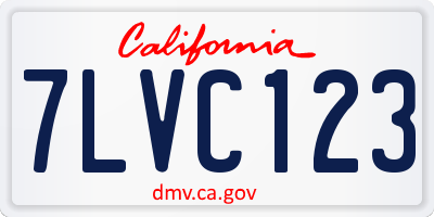 CA license plate 7LVC123