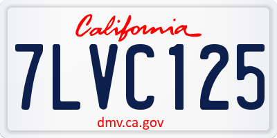 CA license plate 7LVC125