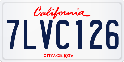 CA license plate 7LVC126