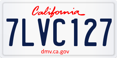 CA license plate 7LVC127