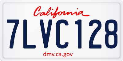 CA license plate 7LVC128