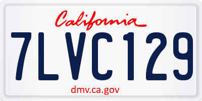 CA license plate 7LVC129
