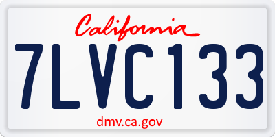 CA license plate 7LVC133