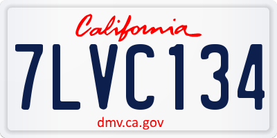 CA license plate 7LVC134