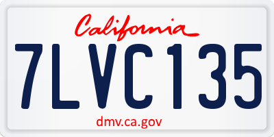CA license plate 7LVC135