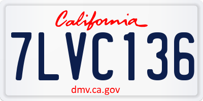 CA license plate 7LVC136
