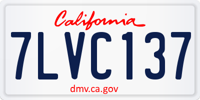 CA license plate 7LVC137