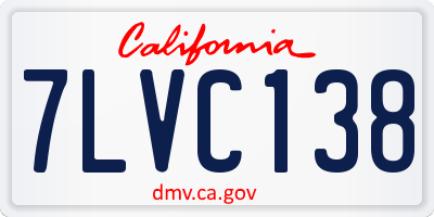 CA license plate 7LVC138