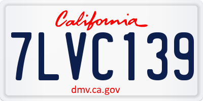 CA license plate 7LVC139