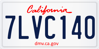 CA license plate 7LVC140