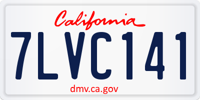 CA license plate 7LVC141