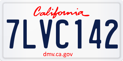 CA license plate 7LVC142