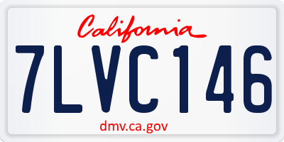 CA license plate 7LVC146