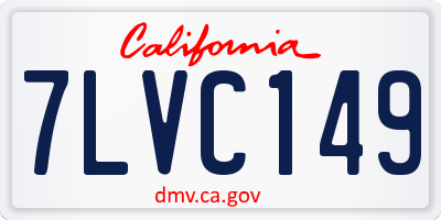 CA license plate 7LVC149