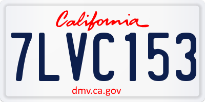 CA license plate 7LVC153
