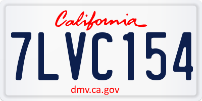 CA license plate 7LVC154