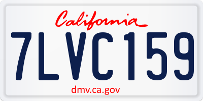 CA license plate 7LVC159