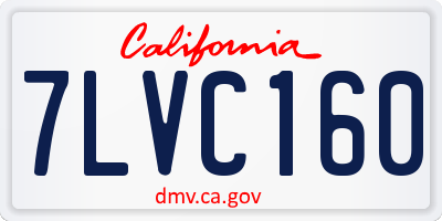 CA license plate 7LVC160