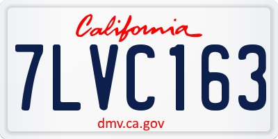 CA license plate 7LVC163