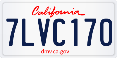 CA license plate 7LVC170