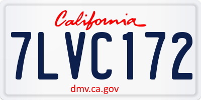 CA license plate 7LVC172
