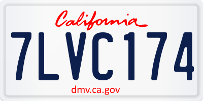 CA license plate 7LVC174
